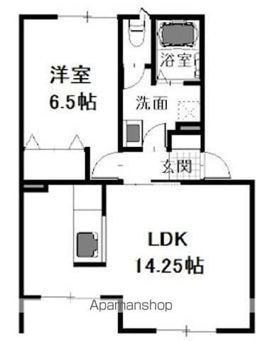 ウエスト・ベルジュ(1LDK/1階)の間取り写真