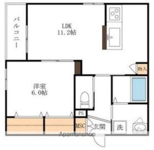 メゾン ボワ(1LDK/2階)の間取り写真
