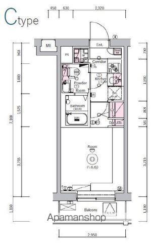 SYNEX YOKOHAMA-SHIMMACHI(1K/4階)の間取り写真