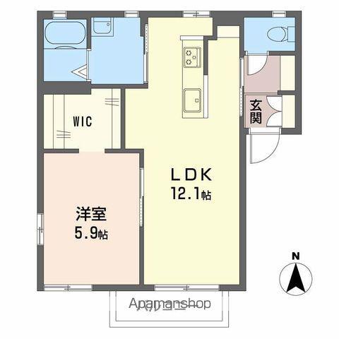 ディアスミナミA・B(1LDK/1階)の間取り写真