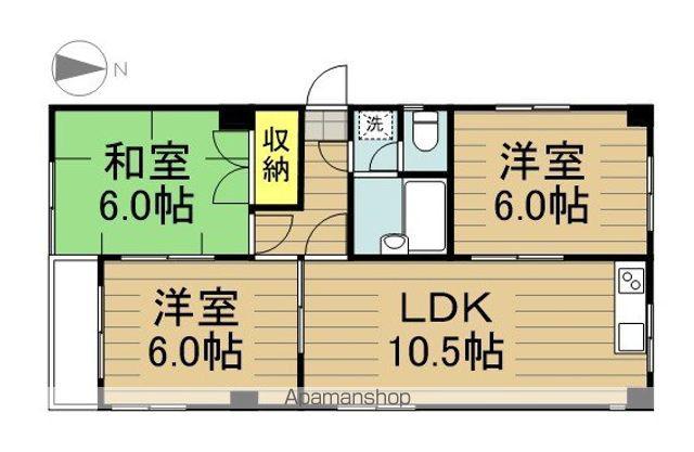 永井マンションA(3LDK/4階)の間取り写真
