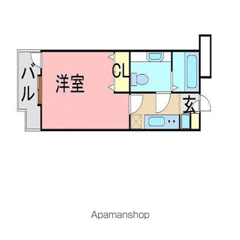 サヴォイバンヤンツリー(1K/8階)の間取り写真