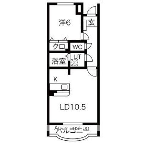 ブルーム(1LDK/3階)の間取り写真