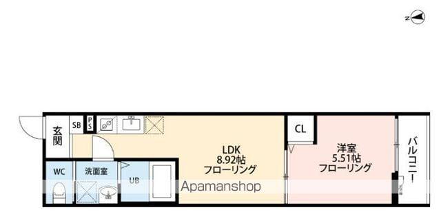 立川セイワレジデンスⅡ(1LDK/2階)の間取り写真