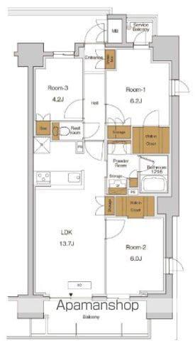 RJRプレシア東十条ガーデン(3LDK/13階)の間取り写真