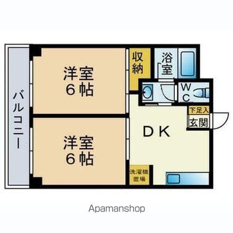 ベルファース天神南(2DK/7階)の間取り写真
