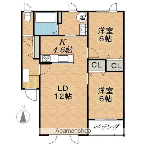 ALPHAⅠ(2LDK/1階)の間取り写真