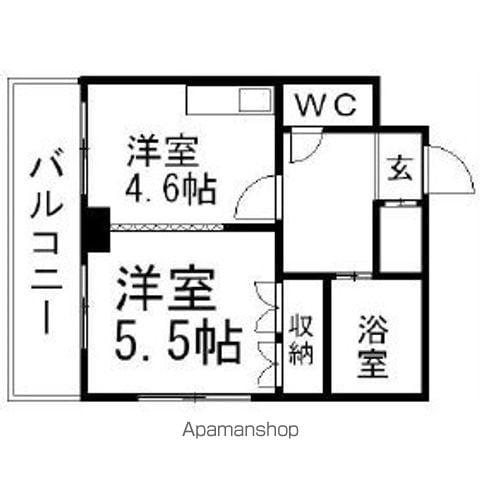 プレサント北35条(1DK/4階)の間取り写真