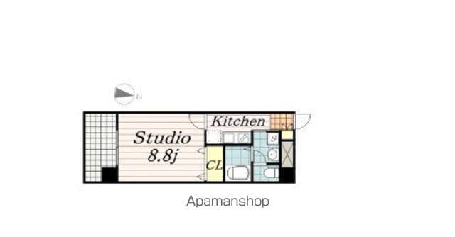 都町小川マンション(1K/3階)の間取り写真