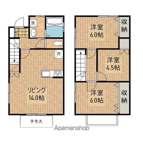 東北本線 矢幅駅 徒歩8分 2階建 築21年(3LDK)の間取り写真