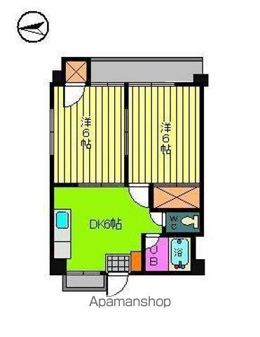 スカイハイツ(2DK/1階)の間取り写真