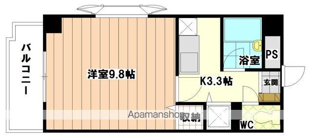 ウインサム和白(1K/3階)の間取り写真