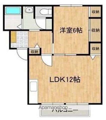 ア・レ・シュロスA(1LDK/2階)の間取り写真