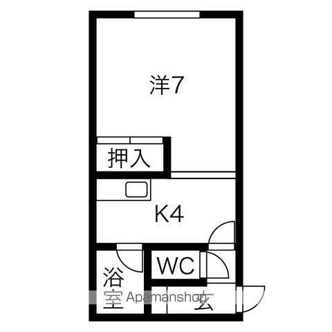 栄町ハイツ2(1K/1階)の間取り写真