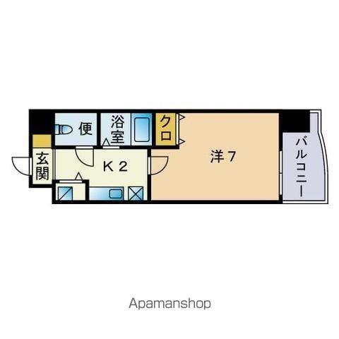 パピルスⅢ(1K/5階)の間取り写真