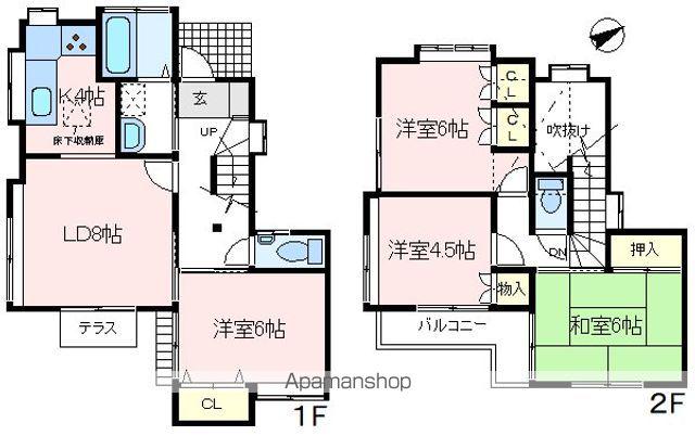 埼玉県狭山市 2階建 築38年(4LDK)の間取り写真