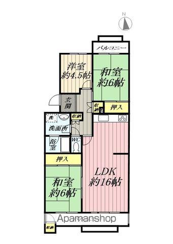 三郷早稲田第6(3LDK/2階)の間取り写真