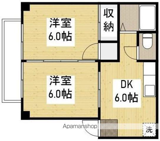 シティハイツ加茂B(2DK/2階)の間取り写真