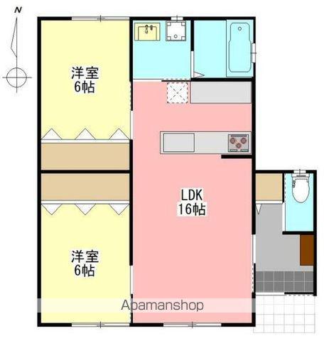 ミーティア(2LDK/1階)の間取り写真