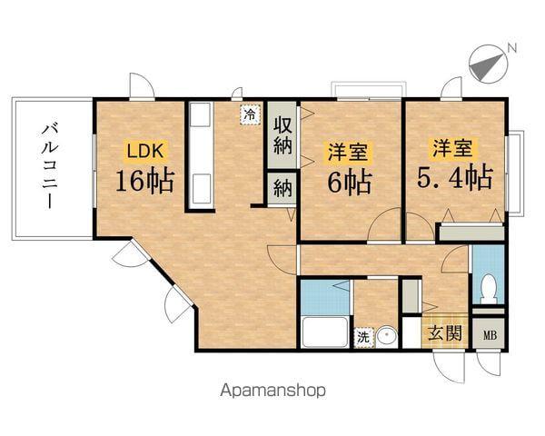 CERENO(2LDK/3階)の間取り写真