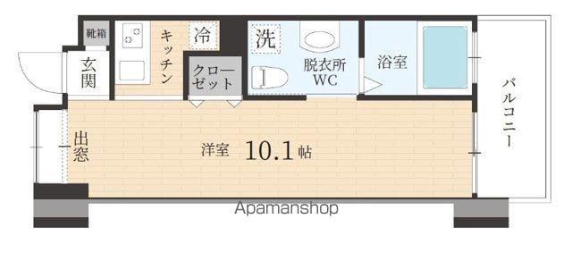 ルネッサンス21赤坂けやき通(ワンルーム/13階)の間取り写真