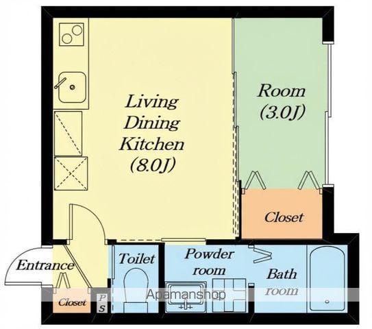 カリーナ(1LDK/2階)の間取り写真