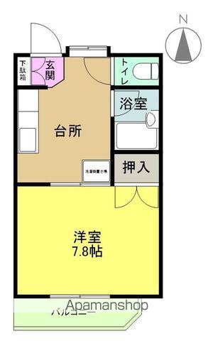 ファミールみによん(1DK/2階)の間取り写真