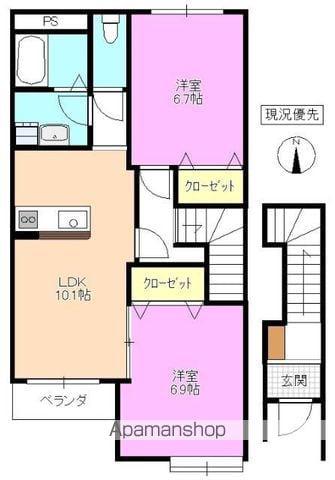 アヴァンティ(2LDK/2階)の間取り写真