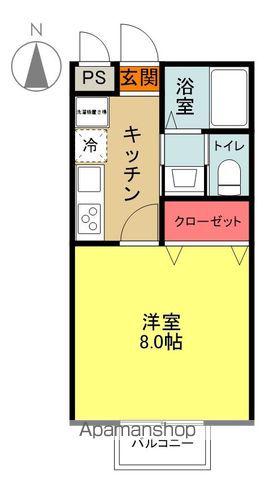 らむフラット(1K/1階)の間取り写真