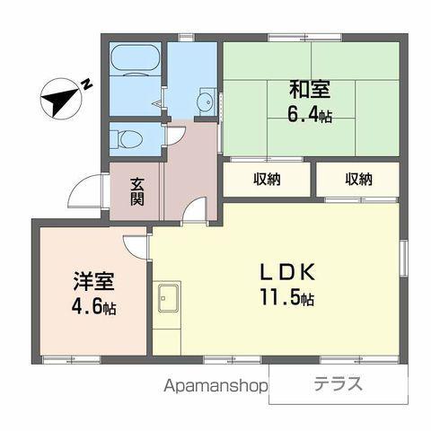 ル・アーブルA棟(2LDK/1階)の間取り写真