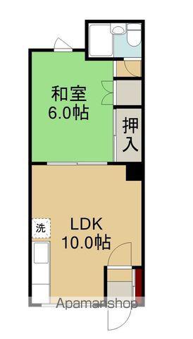 花園桧荘(1LDK/2階)の間取り写真