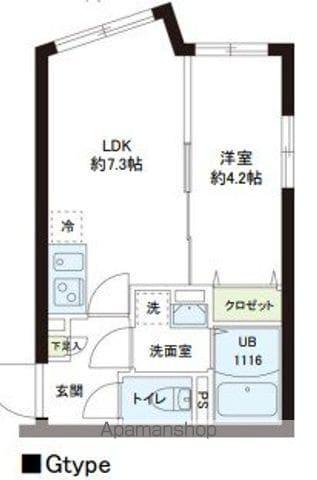 レピュア小石川レジデンス(1LDK/5階)の間取り写真