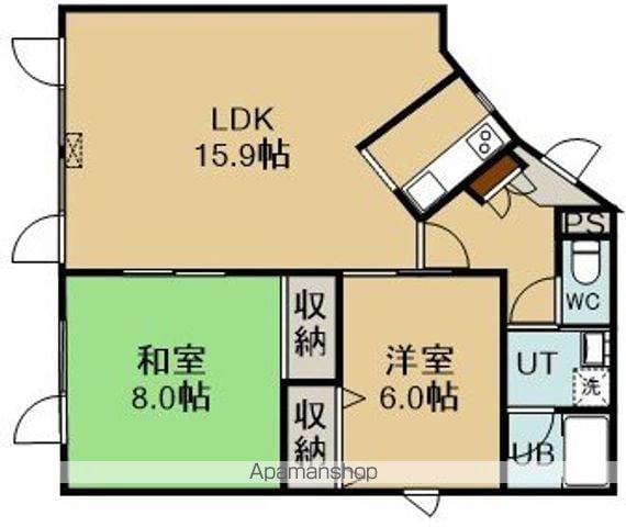 RESIDENTIAL OF CUBIC(2LDK/2階)の間取り写真