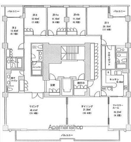 駒沢ガーデンハウス(5LDK/6階)の間取り写真