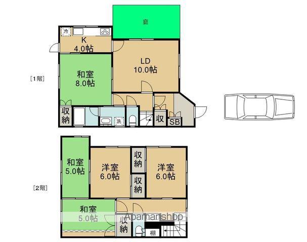 東急田園都市線 駒沢大学駅 徒歩5分 2階建 築22年(5LDK)の間取り写真