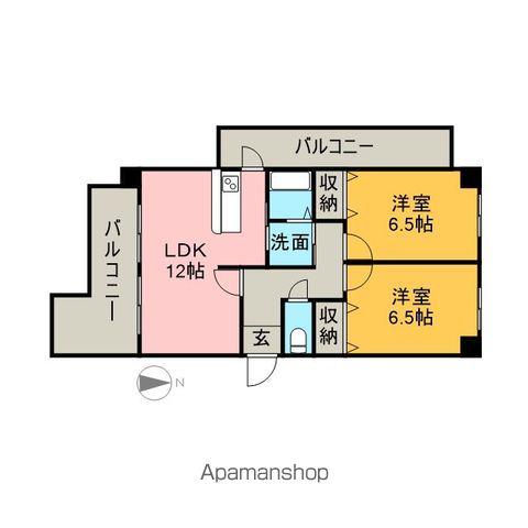 グレイスシラカワ(2LDK/6階)の間取り写真