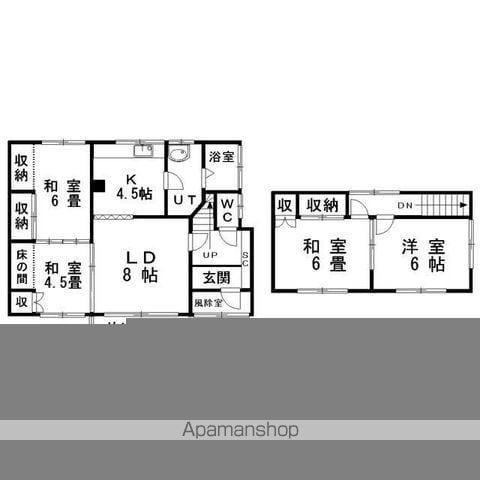 根室本線 武佐駅(北海道) 徒歩59分 2階建 築49年(4LDK)の間取り写真