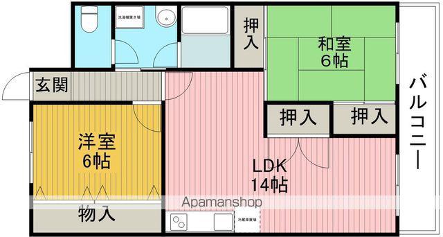 セントポーリア東豊中B(2LDK/5階)の間取り写真
