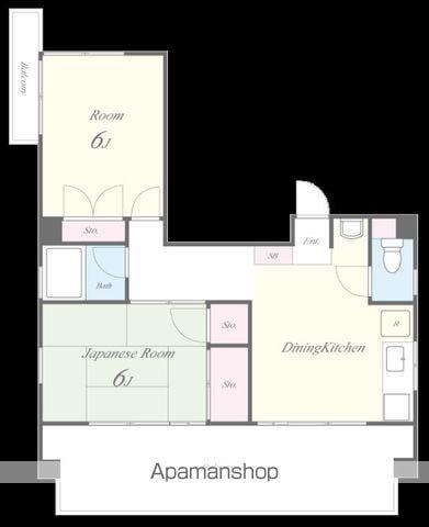 メゾン福嶋(2DK/6階)の間取り写真