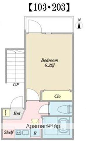 プライオリティ新松戸(1K/2階)の間取り写真