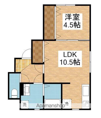 ワイズテラス関屋大川前(1LDK/1階)の間取り写真