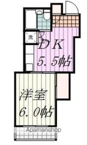 第一熊野ビル(1DK/6階)の間取り写真