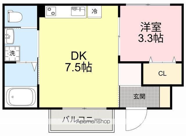 エクシリア原町Ⅱ(1DK/1階)の間取り写真