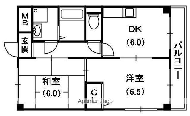 MPLAZA楠根弐番館(2DK/11階)の間取り写真