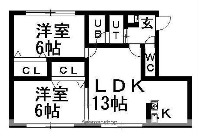 スライヴパレスC棟(2LDK/2階)の間取り写真