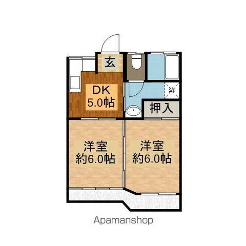 マーブルハイツA棟(2K/1階)の間取り写真