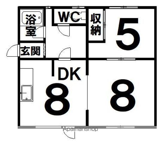 藤原マンションⅠ(2DK/2階)の間取り写真