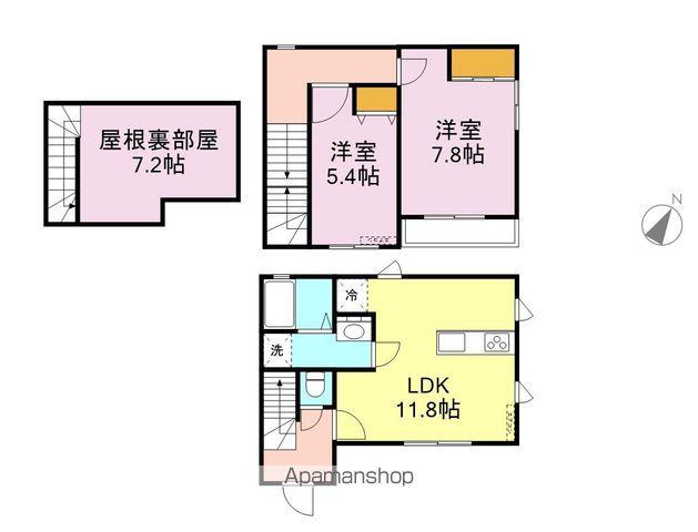サンライズ牛久南(2SLDK/1階)の間取り写真