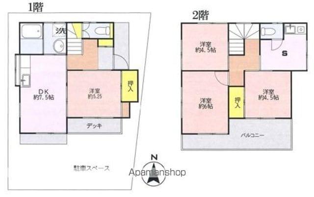 八高線 東福生駅 徒歩19分 2階建 築47年(4SDK)の間取り写真