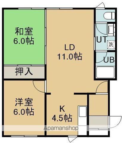 藤マンション(2LDK/2階)の間取り写真